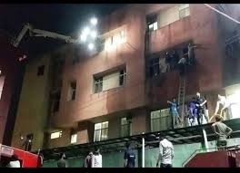 जयपुर-दिल्ली हाईवे पर स्थित निम्स हॉस्पिटल में  देर रात 11 बजे आग